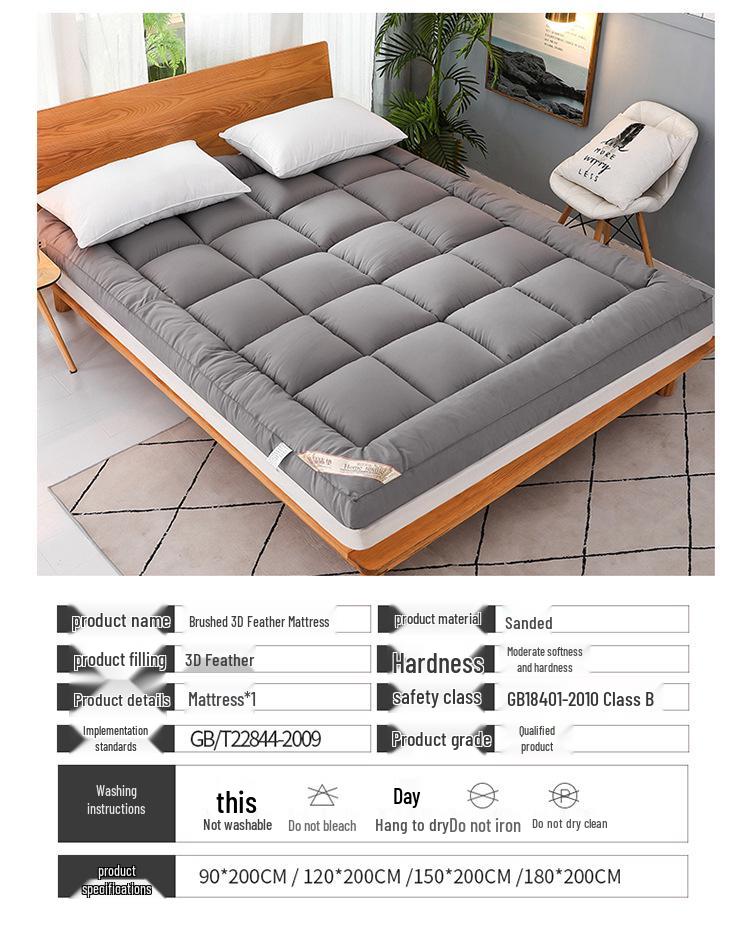 Three-Dimensional Down-Like Mattress Pad - Hotel Quality, Thick, for Dorms, Singles & Doubles, Lamb Wool