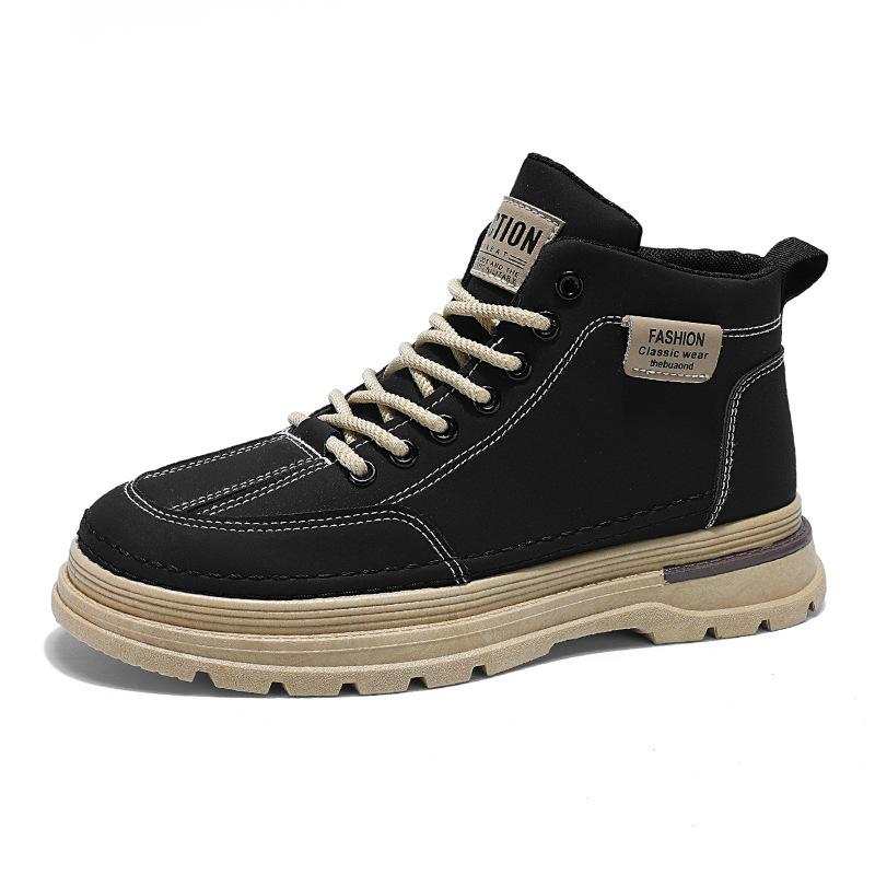 Ботинки мартин мужские обувь осень новая обувь с высоким верхом мужские модные универсальные нескользящие кожаная поверхность повседневные рабочие ботинки короткие ботинки