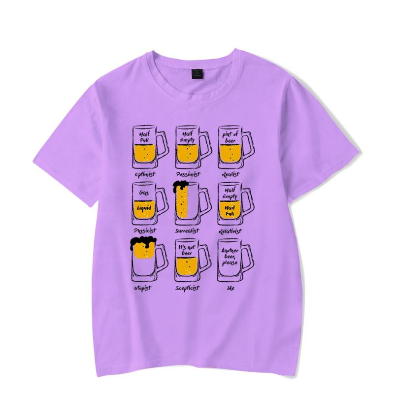 Мужская футболка большого размера Happy Beer Футболка с принтом Мужчины Женщины Футболки большого размера Футболки с графикой пива Топы Футболки больших размеров