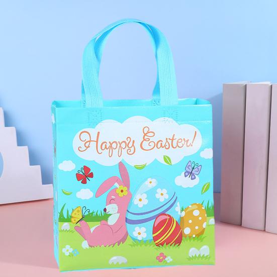 4 шт. пасхальная сумочка с портативной ручкой, красочное яйцо, кролик, нетканая ткань, сумка-тоут для покупок, подарочная сумка, подарок на фестиваль счастливой Пасхи