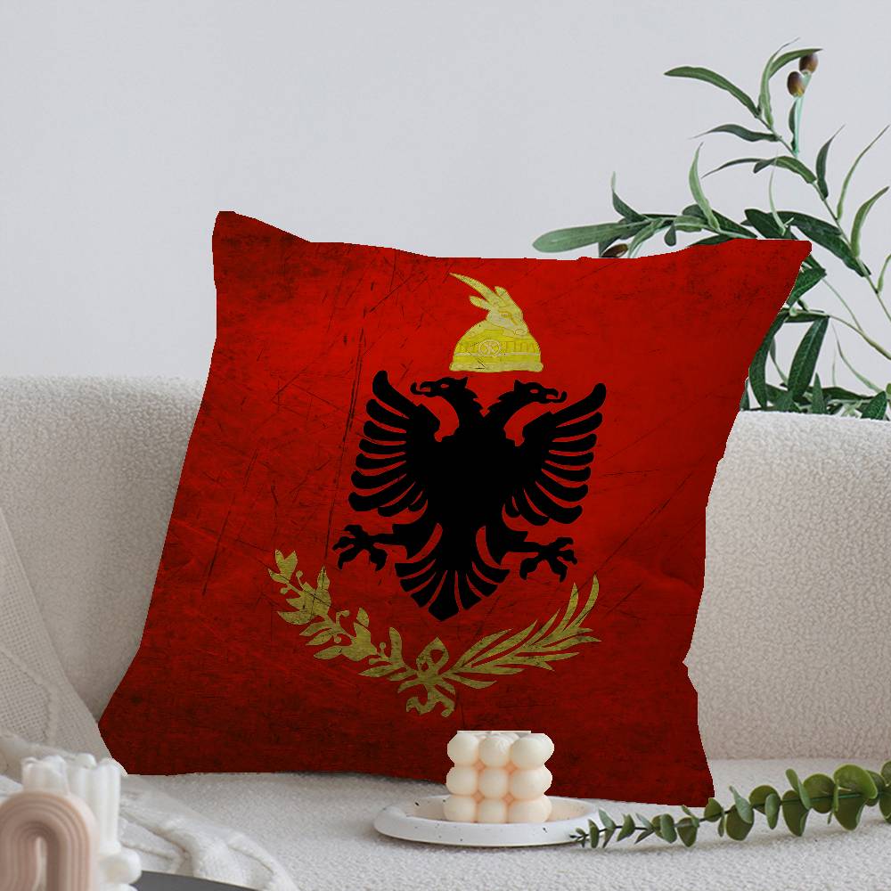 A-Albania Flag Cushion Cover Car Throw Pillow Case For Sofa Car Christmas Gift 40X40Cm 45X45Cm