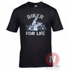 Biker for Life Skeleton Bikers T-shirt Tee Motorbike Motorcycle Biking Life
