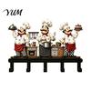 Wall Mounted Utensil Holder Metal Kitchen Hanger with Chef/House/Gnome/Train Elements, Decorative Hanging Hooks, Hook Storage Rack for Utensils