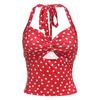 Dot Sleeveless Crop Top Korean Style Women Camisole Ins Fashion Halter Vest Top  Summer