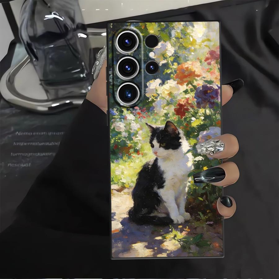 Чехол для телефона Funda для Samsung Galaxy S26 Ultra S23 S24 S10 S9 S21 FE Note 20 8 9 10 S20 Ultra S25 Plus Мультяшный милый кот