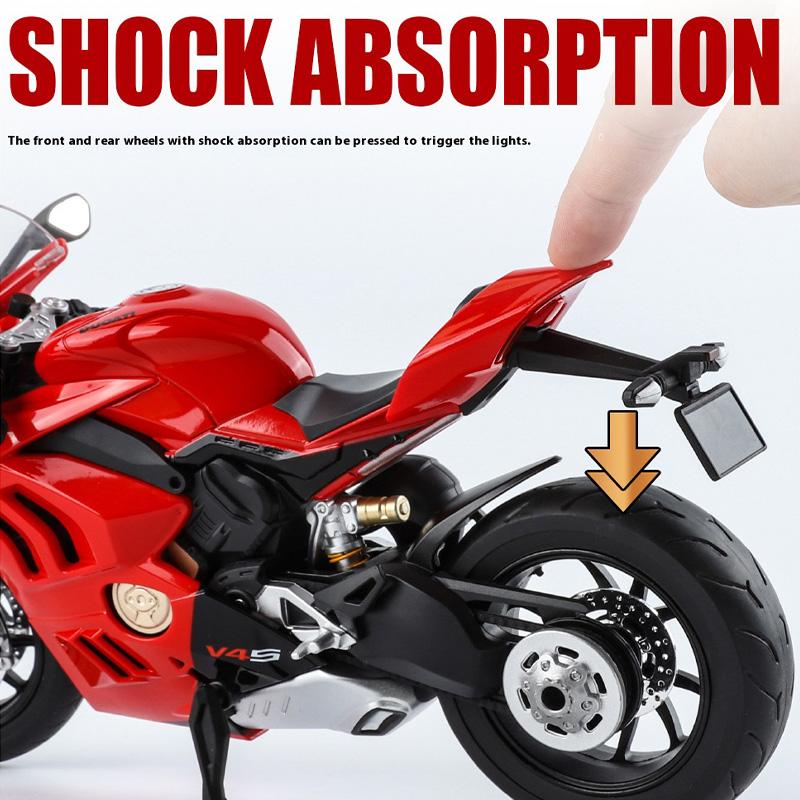 Модель мотоцикла Ducati V4S из сплава, масштаб 1/9, Изысканное настольное украшение, Лучший предмет коллекционирования для любителей мотоциклов, Подарок на Хэллоуин