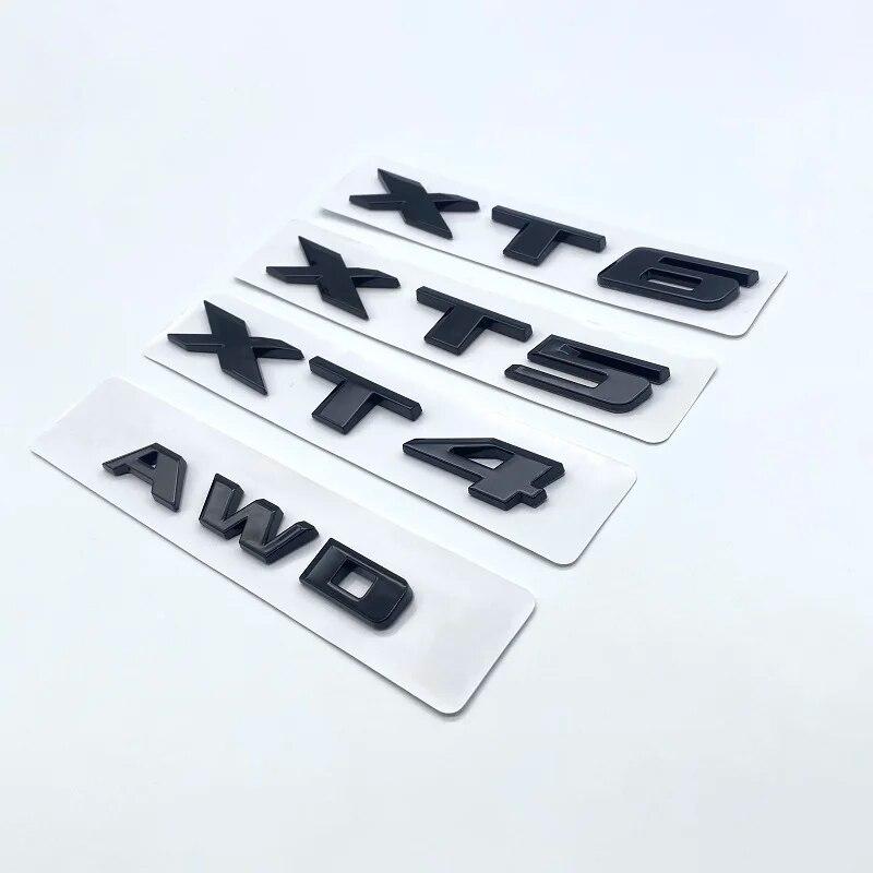 3D буквы и цифры эмблема для Cadillac XT4 XT5 XT6 XTS AWD крышка багажника автомобиля заводская табличка логотип наклейка хром глянцевый черный