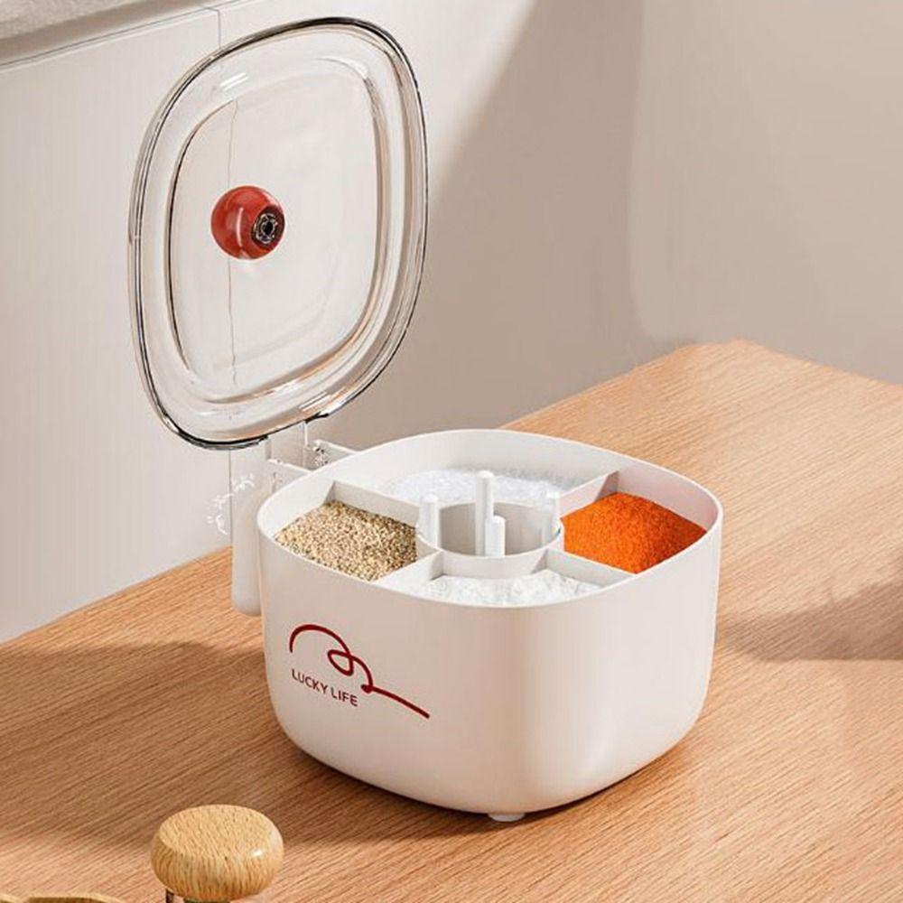 Plastic 4 in 1 Seasoning Box Large Capacity Spice Jar Spice Container for Sugar Salt