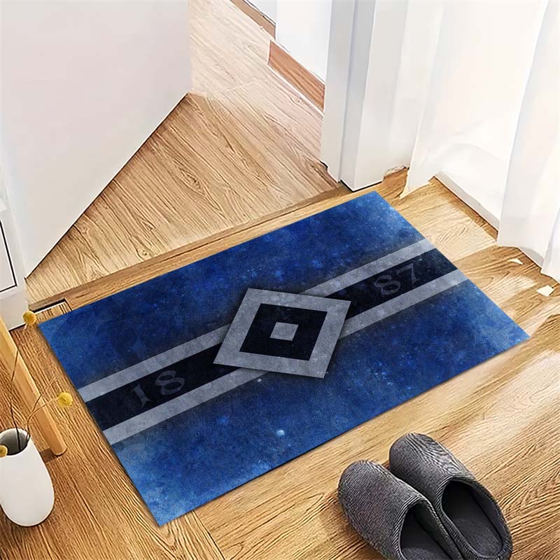 Hamburger SV 1887 Club Logo Area Rug, Non Slip Blue Floor Mat for Living Room Bedroom German Soccer Fan Home Decor Gift
