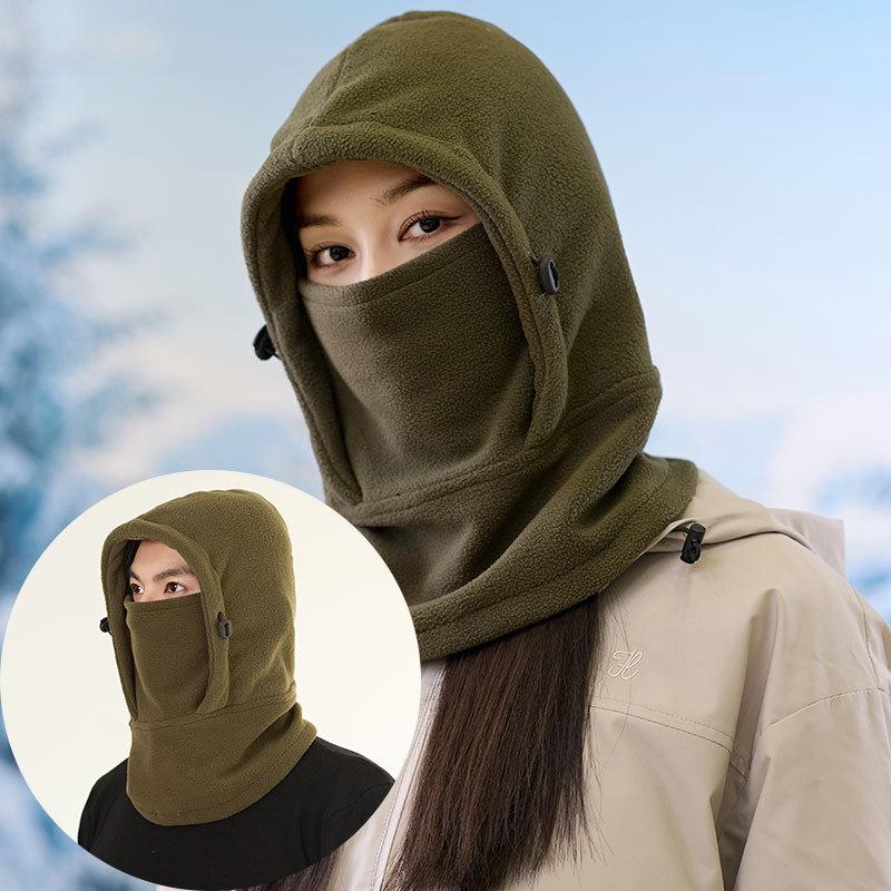 Флисовый шарф-маска цельная термошапка мужская для активного отдыха, лыж, зимы, женская спортивная шапка
