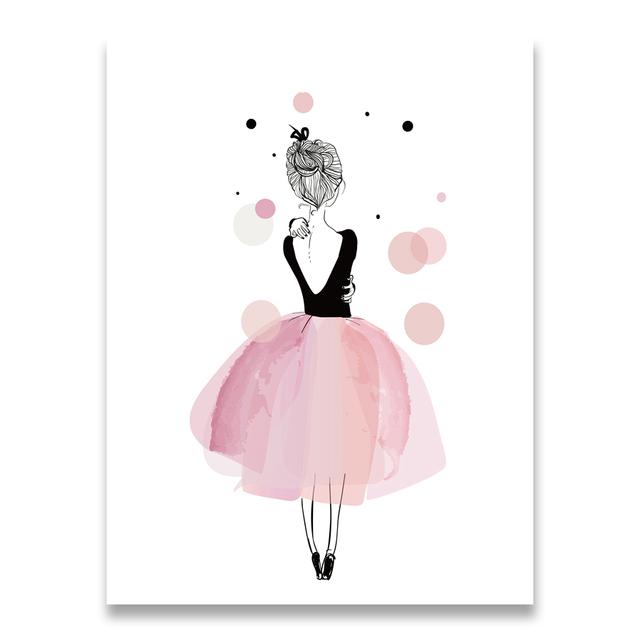 Акварельные кавайные постеры и принты для девочек с героями мультфильмов, настенная живопись на холсте