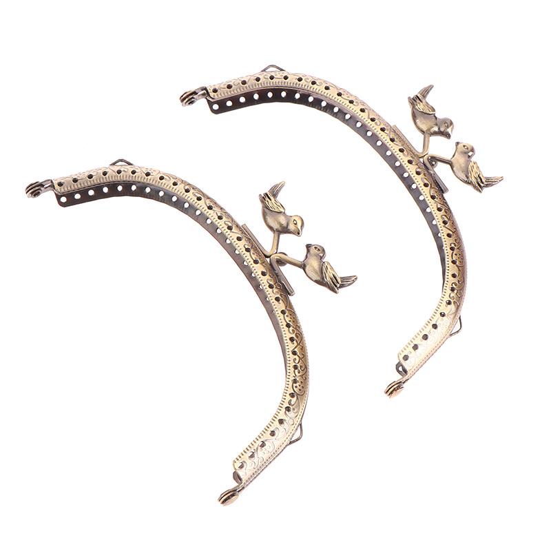 1 шт., 12,5 см, с тиснением в виде головы птицы, античная бронза, металлический кошелек, рамка, сумка с застежкой-поцелуем, ручка, аксессуары для сумки с дуговым замком «сделай сам»