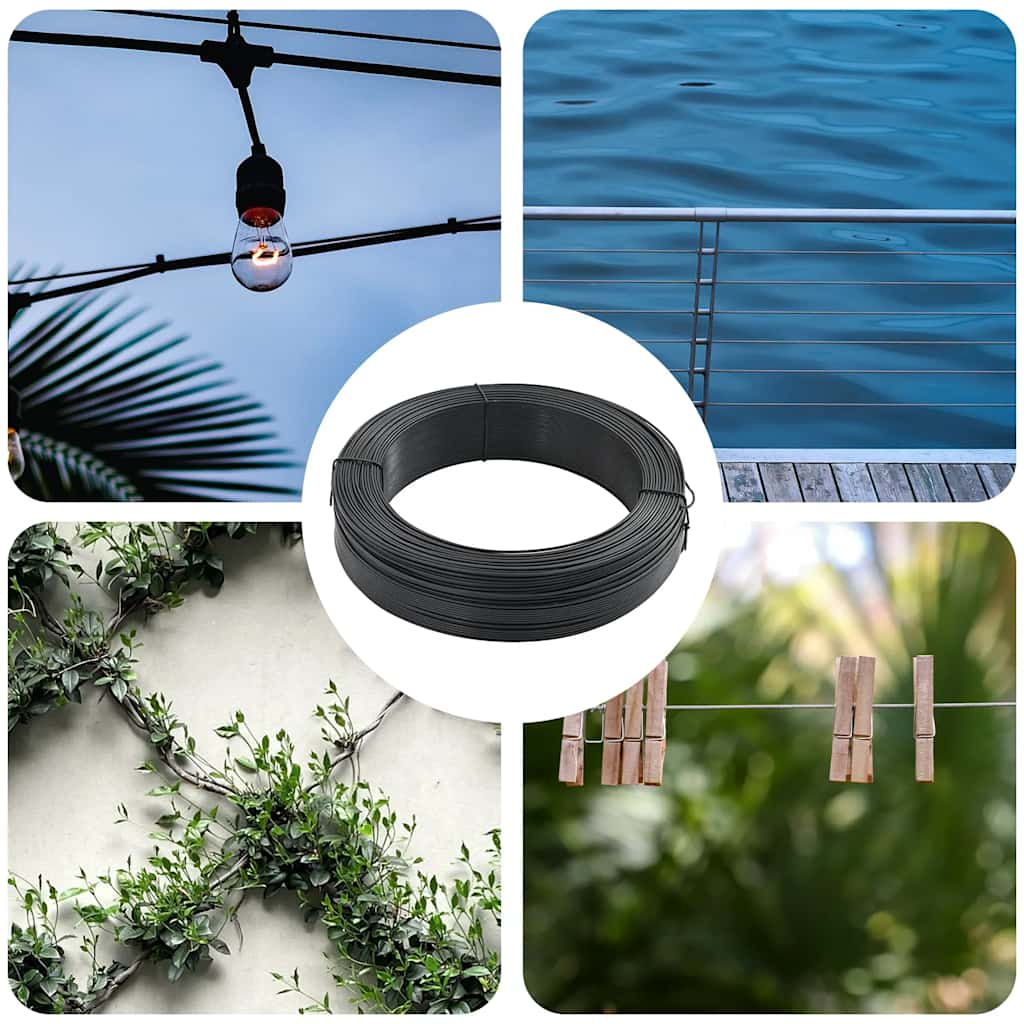 Fence Binding Wire 250 m 0.9 1.4 mm Steel Anthracite Grey