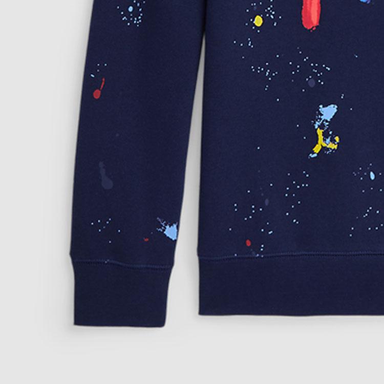 Свитшот Polo Ralph Lauren Весна-Лето 2024 Принт с буквами Круглый вырез Повседневный Длинный рукав Детские топы Темно-синий CWPOKNIY8021053-410