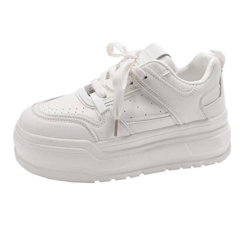 Студенческие универсальные туфли на платформе с высокой посадкой, белые туфли для женщин, новые весенние и осенние туфли 2025 года, повседневные низкие спортивные туфли для сноуборда