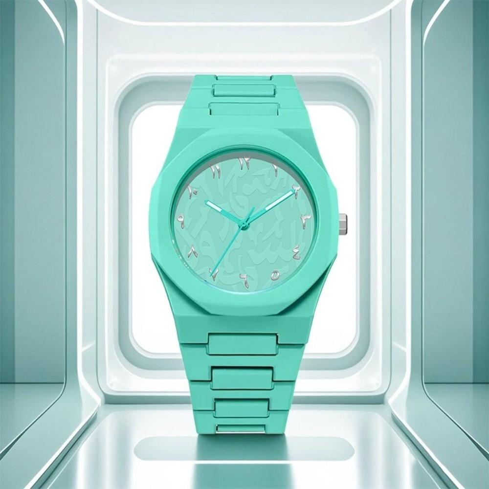 Arabic Dial Waterproof Watch Plastic Strap Round Dial Business Watch Exquisite Design Color Strap Wristwatch Business Occasions