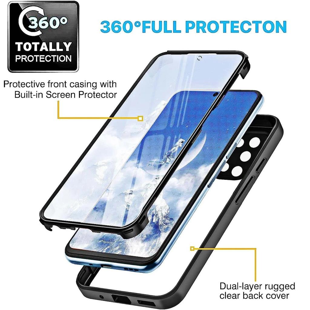 Двусторонний прозрачный чехол на 360 градусов для Samsung Galaxy iPhone Xiaomi Redmi Note POCO OPPO Pixel, объектив камеры, экран, полная защита, чехол для телефона