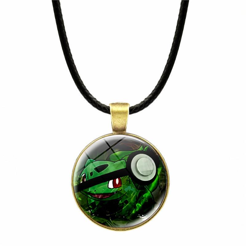 1Pc Pokemon Pikachu Pendant Leather Cord Necklace, Unisex Anime Sweater Chain