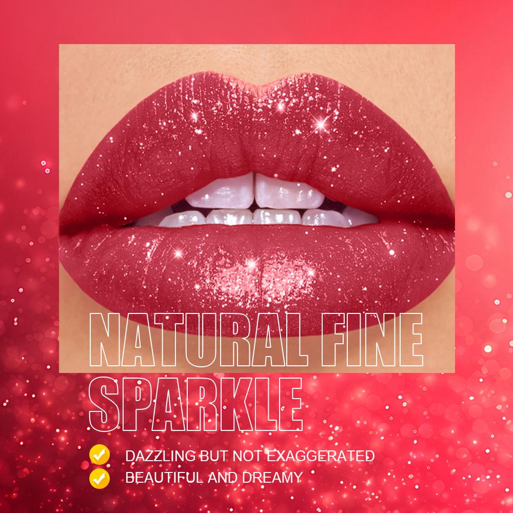 Губная помада Mermaid Sparkle Velvet- Металлический финиш, Долговечный блеск и глиттер, Идеальный подарок для женщин- Доступна в оранжевом, розовом, фиолетовом, красном цвете