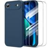 Protective Case - BOOLING - for iPhone Air - Shockproof Silicone Navy Blue - 2 Tempered Glasses