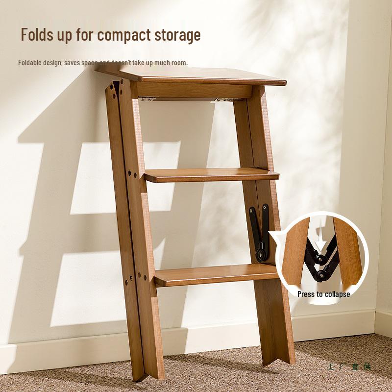 Folding Multifunctional Kitchen Ladder Stool - Portable, Sturdy, 3-Step Design