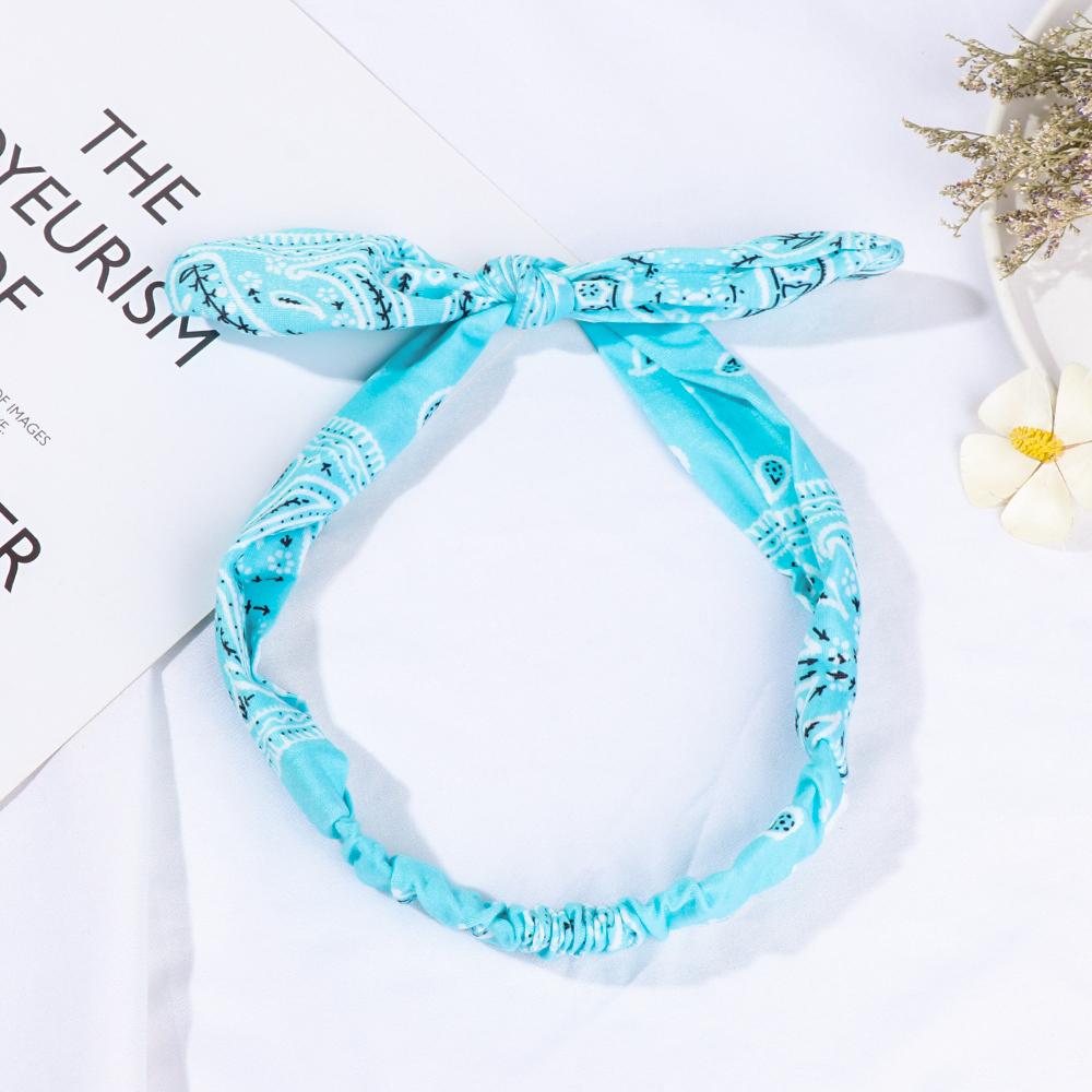 Аксессуары для волос Эластичные повязки на голову с принтом и перекрестным узлом Банданы Ободки Резинки для волос для девочек
