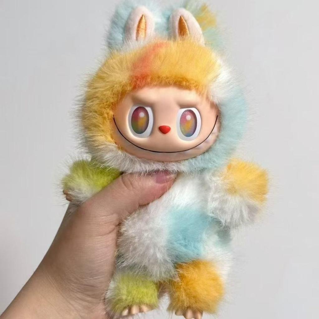 NEW Rainbow Color 18cm Plush Keychain Including Necklaces , Backpack Keychain Hanging Decoration The Real Adhesive Process Gift for Women