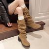 Fashion New Women High Quality Wasteland Style Vintage Detachable Boots Barrel Western Boots for Women Boots Shoes 35-42 Zapatos Mujer