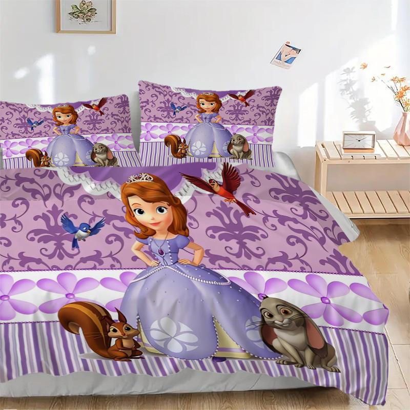 Princess Sofia'S Royal Garden Print 3Pcs Bedding Setduvet Cover With 2 Bedropillowcase Home Birthday Gift