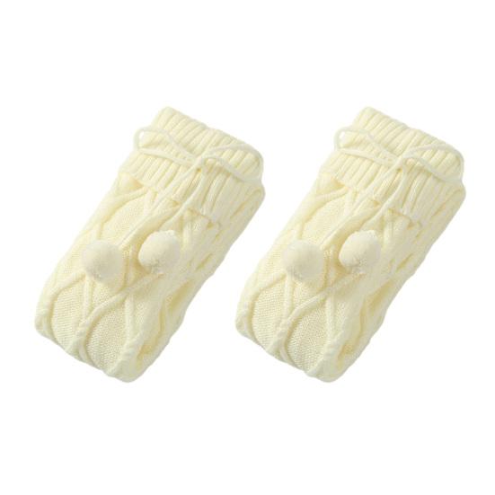 1 пара плетеных плюшевых шариков с бантом и декором, узкие длинные чулки, носки с текстурой ромба, вязаные носки выше колена