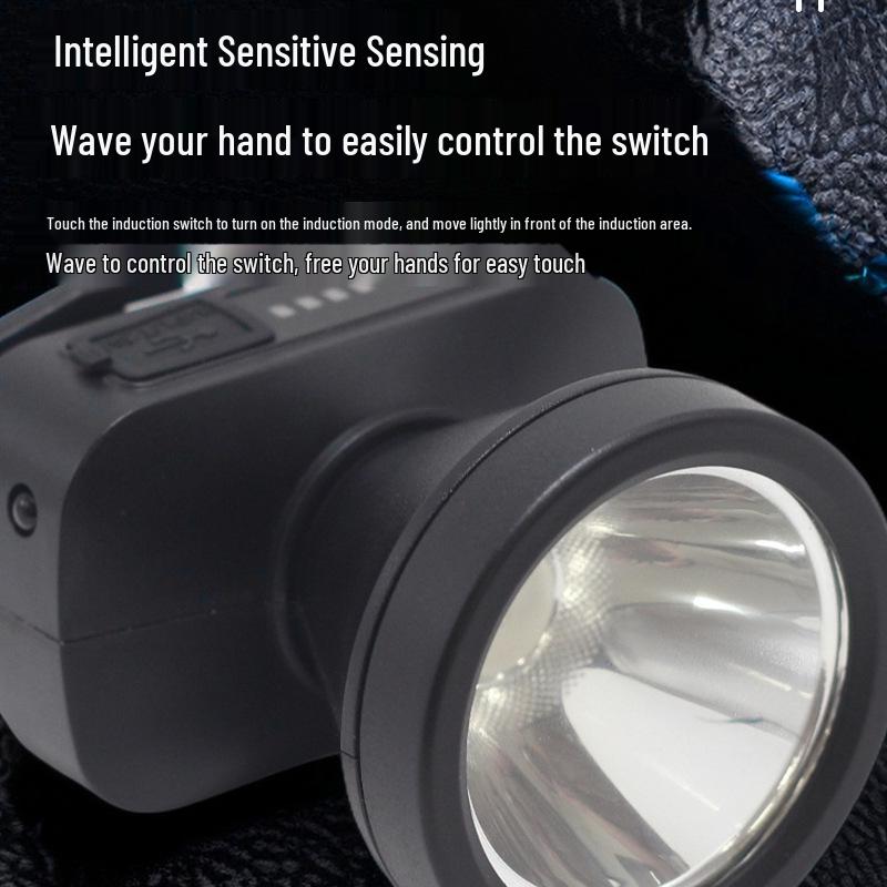 Светодиодный водонепроницаемый налобный фонарь для ночной езды, рыбалки и работы - USB-перезаряжаемый, многофункциональный