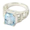 Handmade Silver Ring 'Sissi' Silver Blue Topaz - 10x8 Mm