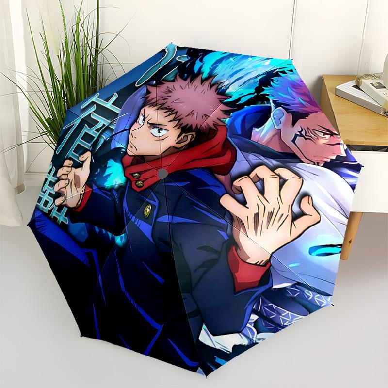1pc Red Haired Anime Character UmbrellaAutomatic Opening & Closing, Foldable Design, Iron Frame, Outdoor Use, Festival Gift, Suitable for Fans, Travel