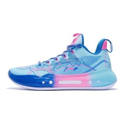 Li Ning Yu Shuai 14 Low Электрическая амортизация Износостойкие Дышащие Низкие Баскетбольные Кроссовки Мужские кроссовки Ледяной-Голубой ABAR123-32