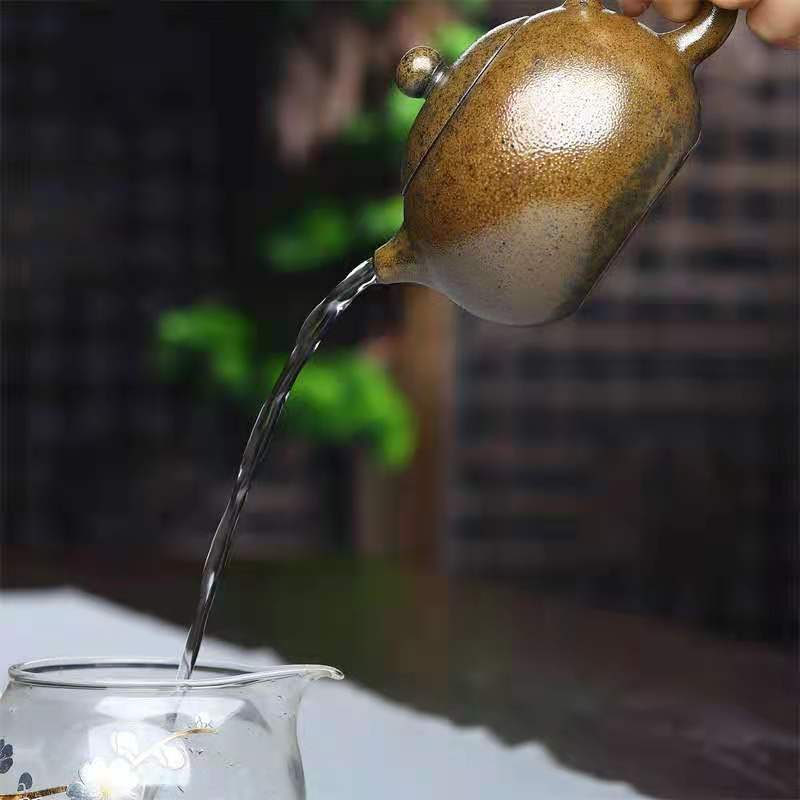 Китайский чайник Исин, фиолетовый глиняный горшок, необработанная руда, фрагмент кунжута, грязь, дровяной горшок Сиши, чайник, чайный сервиз