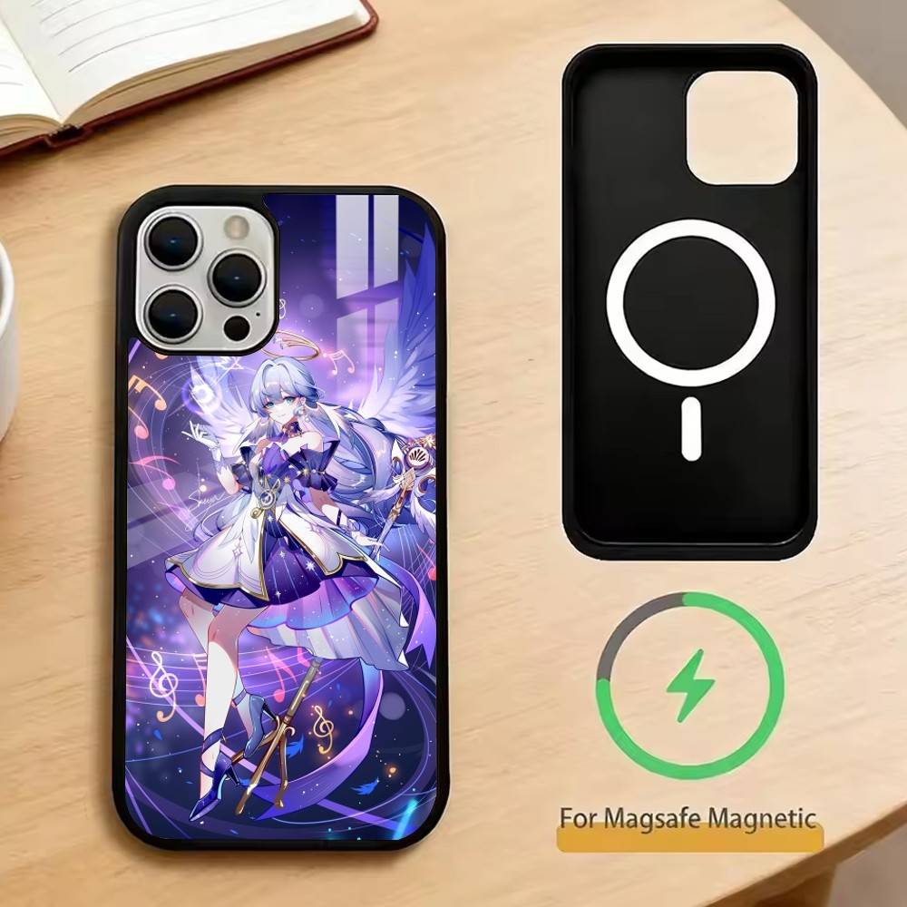 Honkai Star Rail Чехол для телефона Для iPhone17,16,15,14,13,12,11 Plus,Pro Магнитный Для Magsafe Беспроводная зарядка