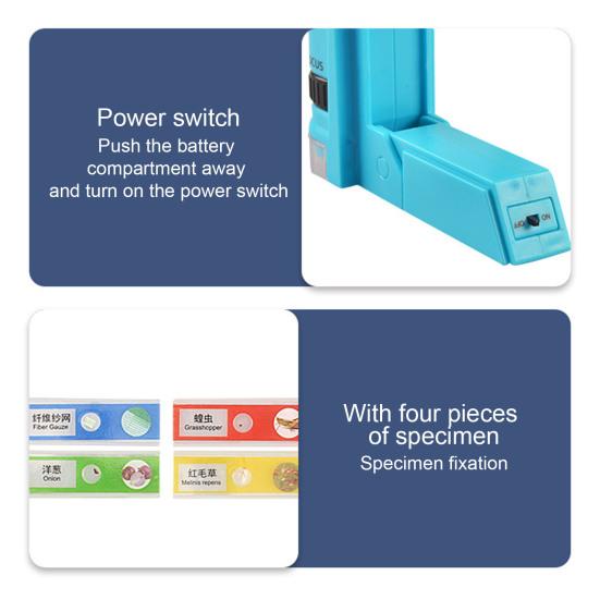 Детский игрушечный микроскоп со светодиодной подсветкой 60-180X биологический микроскоп для малышей портативный ручной