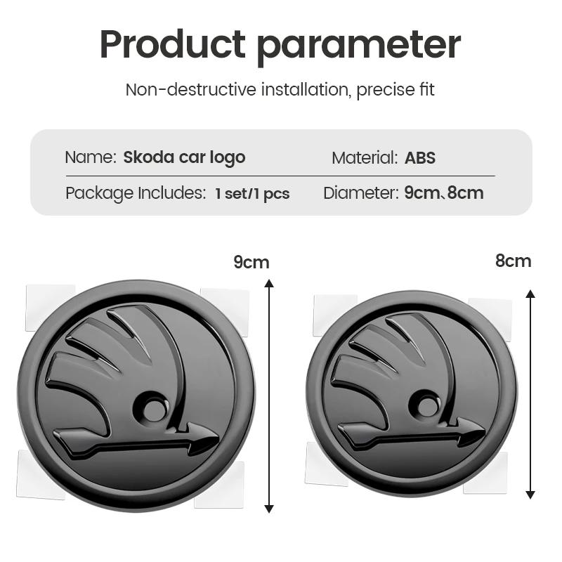 2025 Hot 80mm 90mm ABS Emblem For Skoda Fabia 1 2 Octavia a7 RS Superb Rapid Yeti Karoq Vision Car Head Front Rear Boot Tailgate
