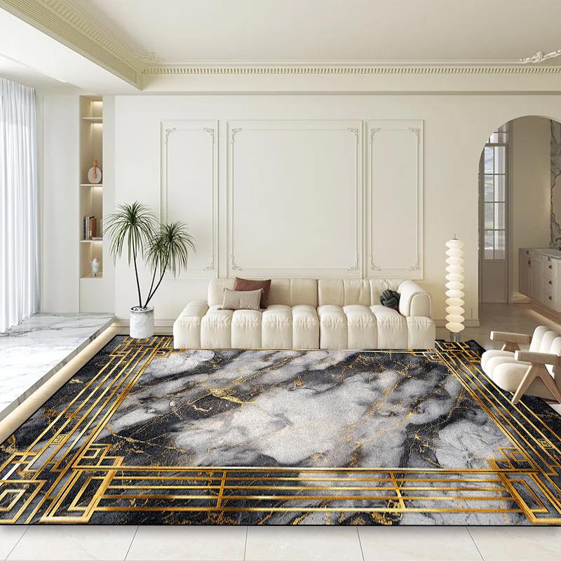 Современный Роскошный Большой Ковер для Украшения Гостиной Домашние Абстрактные Ковры Нескользящие Коврики для Спальни и Гостиной Легко Чистить Коврик для Стола