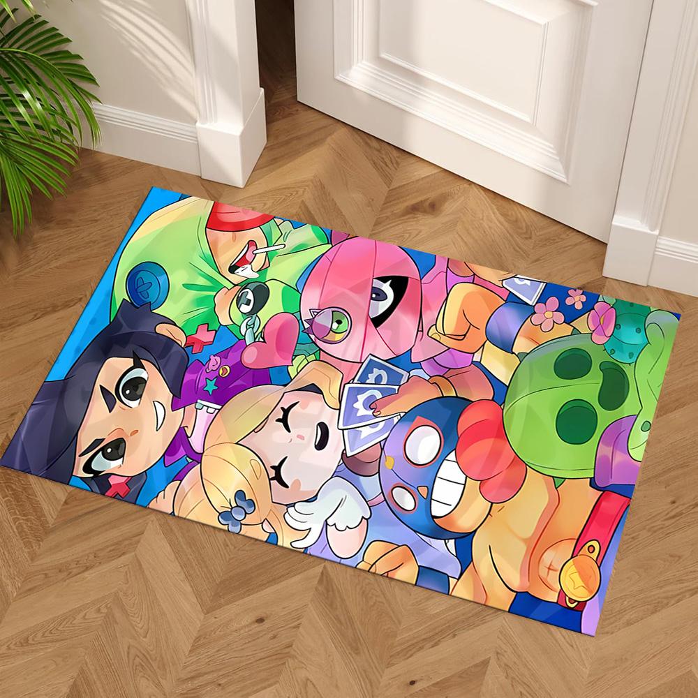 Brawl Stars Floor Rug Office Rug Design for Foyer Dormitory Game Room Entryway Antislip Carpet Decorate Offices Perfect Gift for Friends & Family