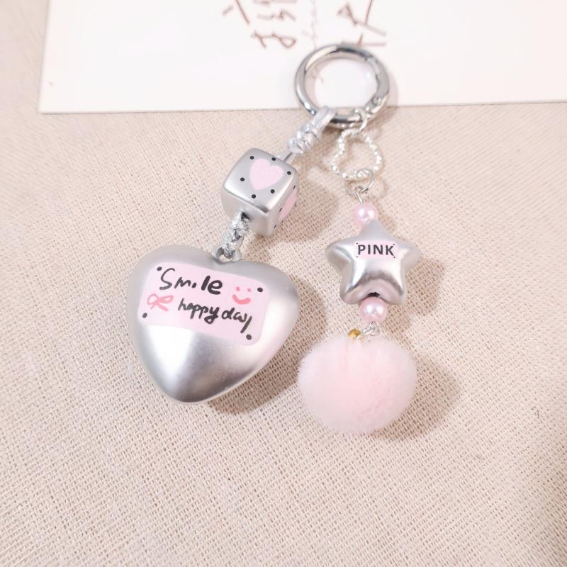 1pc Trendy Silver Star Fur Ball for Women with Cute Charm, Decorative Accessory for Keys, Bags & Backpacks Gift Bag Charm
