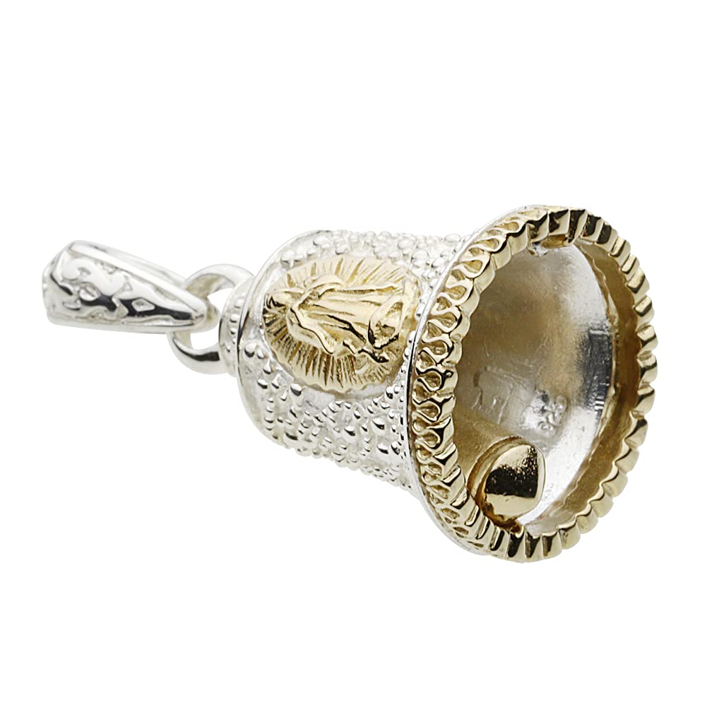 Подвеска-колокольчик с медальоном Девы Марии fp0519 [Figmart] [Серебряный аксессуар]