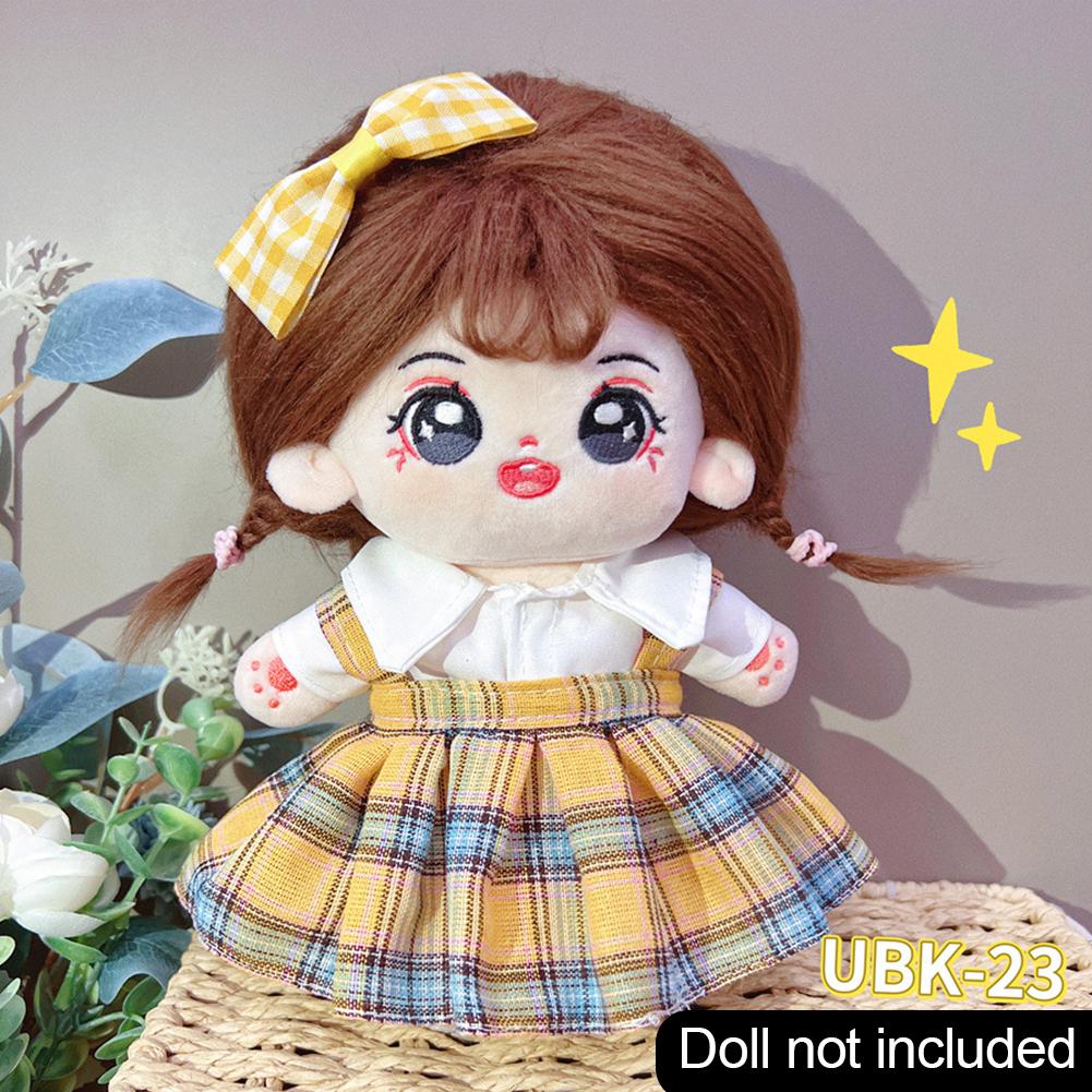 20 см хлопковый комбинезон для кукол из мультфильма, сменный наряд для плюшевой куклы, платье Лолиты, аксессуары для игрового домика, мини-одежда