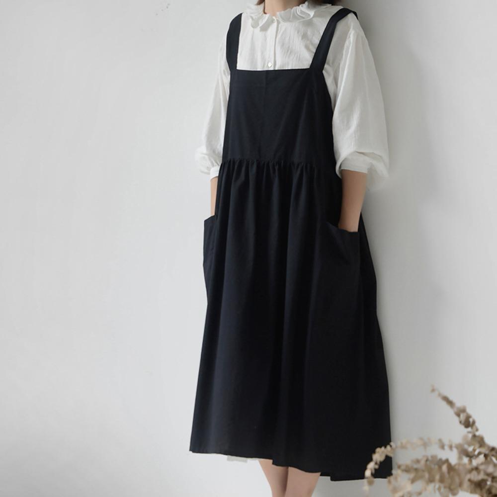 Cotton Kitchen Apron Adjustable Straps Cooking Apron Multifunctional Korean Style Apron  Painting