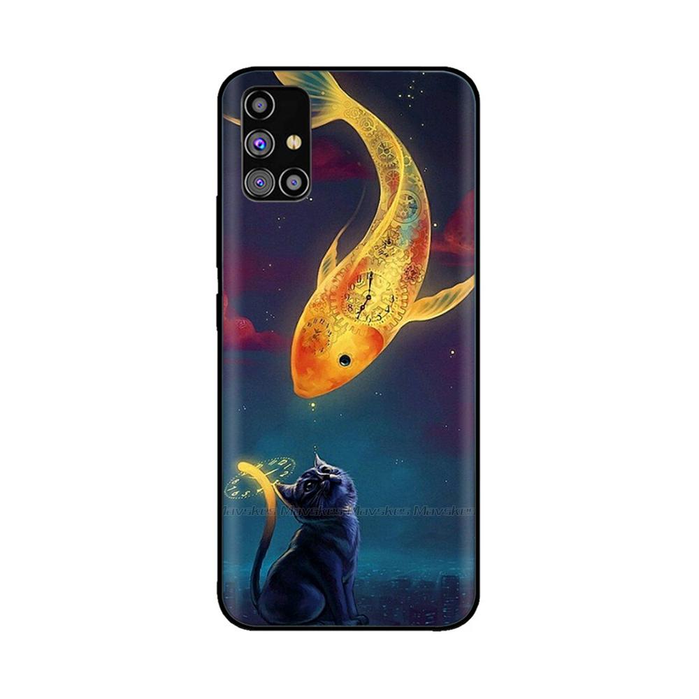 For Samsung Galaxy A51 Phone Case Heart-Butterfly Funda For Samsung A51 Case A 51 4G 5G Cover Protection Liquid Silicone Bumper