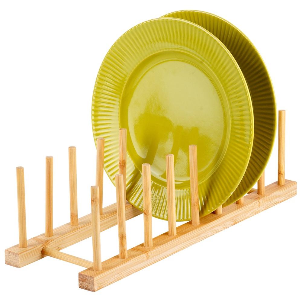 Bamboo lid and plate stand 34.5x12x12 cm