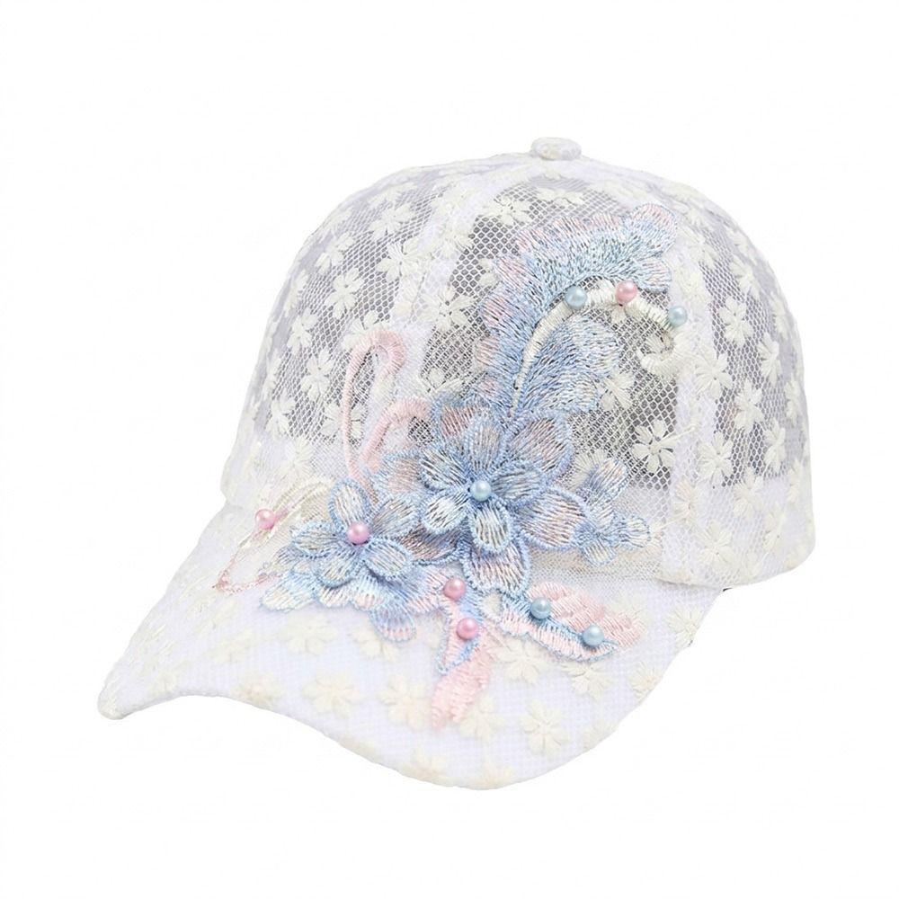 White Pink Hollow Out Baseball Cap Duck Tongue Breathable Baseball Cap Summer