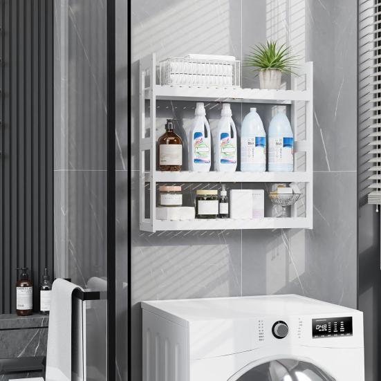 Настенная полка для хранения вещей, настенная, 3 яруса, большая вместимость, устойчивая конструкция, регулируемая высота ярусов, кухонная подставка для специй, книжная полка для хранения в ванной