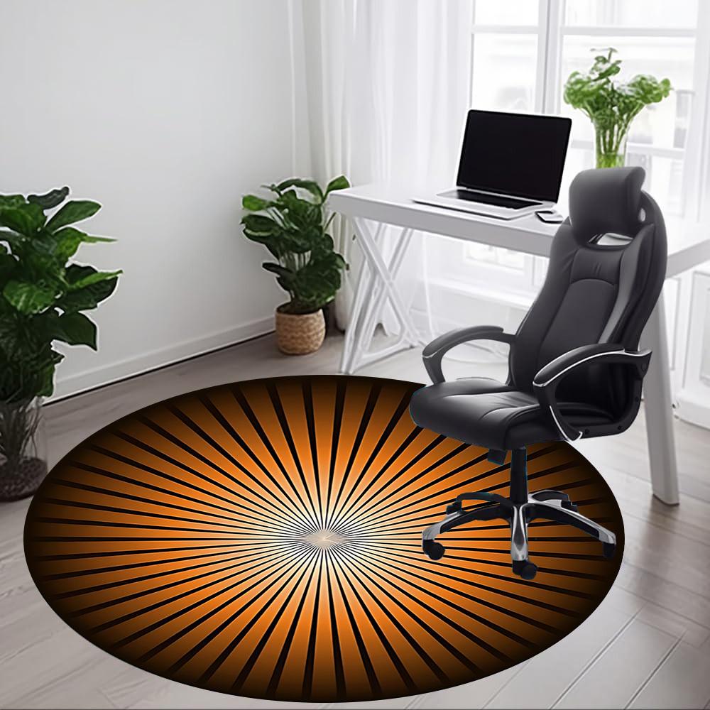 1 шт. Ковер SunburstChair для офиса, помещения, нескользящий, моющийся, из полиэфирного волокна, коврик для офиса, можно стирать в машине