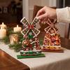 Christmas Gift for Family Windmill Wooden Ornament, Decorative Craft with Rotating Holiday Decoration Blades, Handmade Figurine Home Tabletop Display